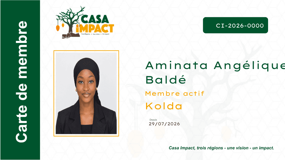 Modèle officiel de la Carte de Membre Casa Impact
